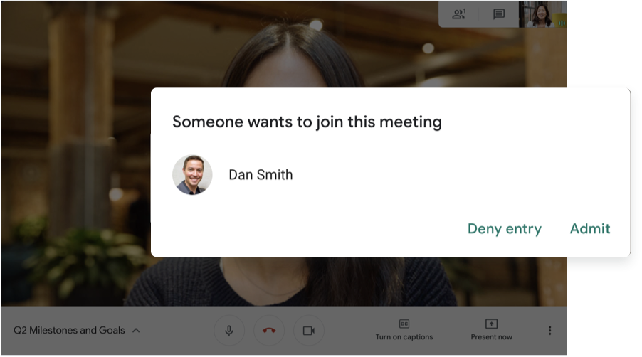 screenshot of Google Meet